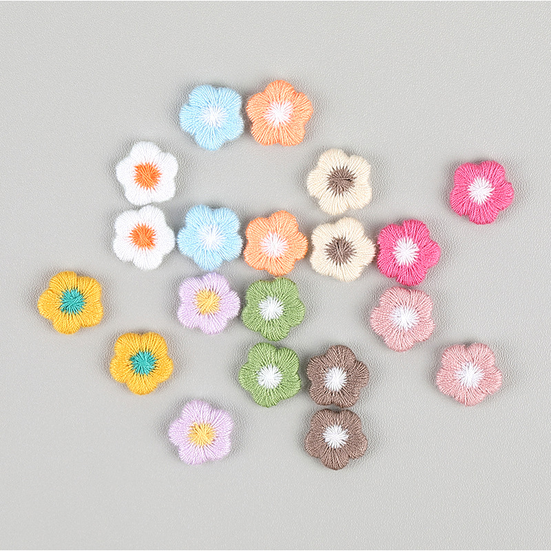 Sweet Mini Plum Blossom Embroidery Applique DIY Handmade Jewelry Accessories Hair Accessories Materials Shoe Flowers Clothing Accessories