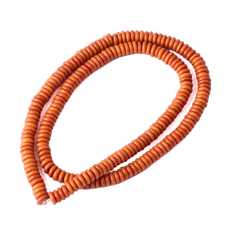 Olive core round edge spacer wholesale strip plain beads DIY accessories men and women Wenwan handmade gasket loose beads about 216 pieces