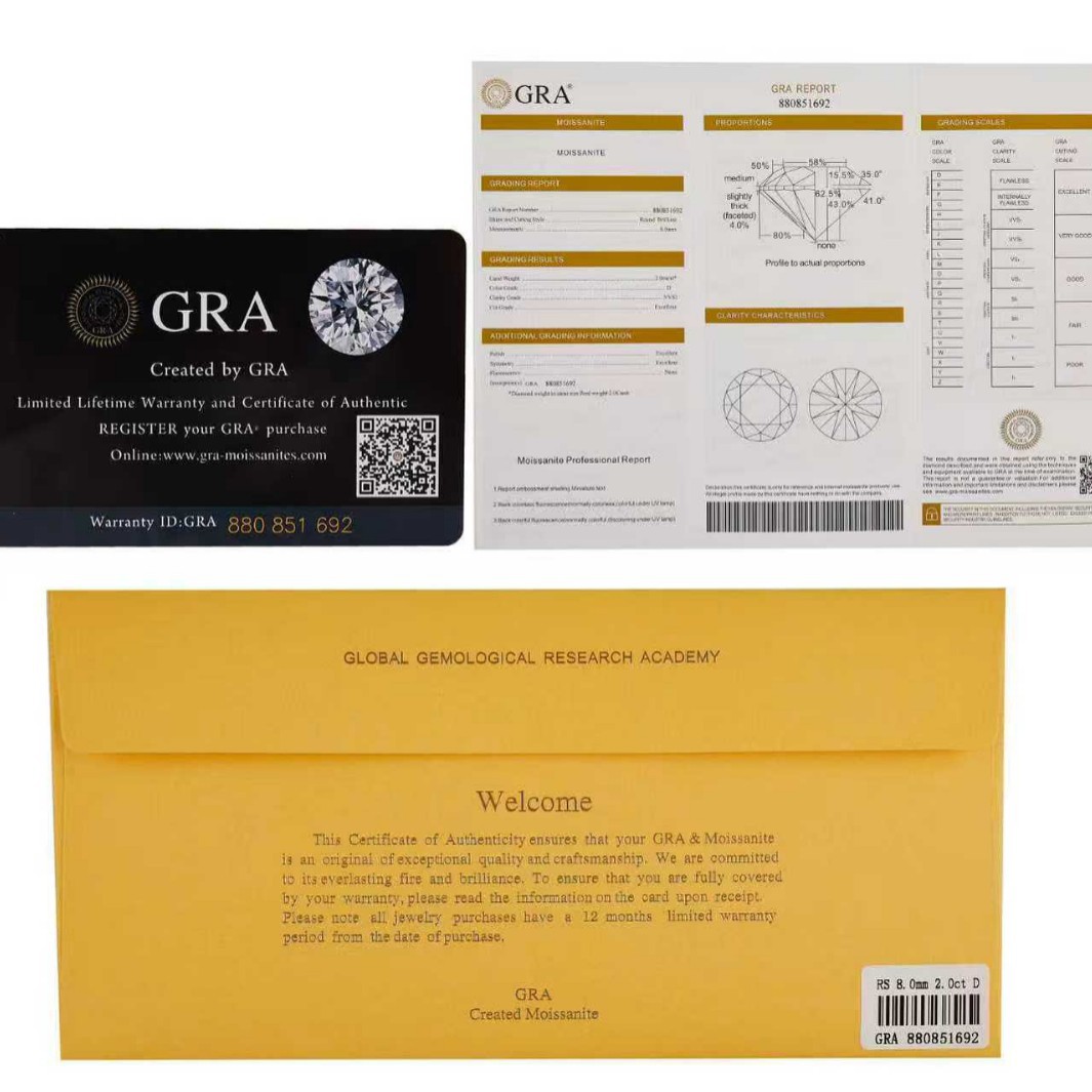 Moissanite Gra Certificate Black Card Envelope Loose Stone Certificate Multiple Sizes Available for Wholesale Inquiry