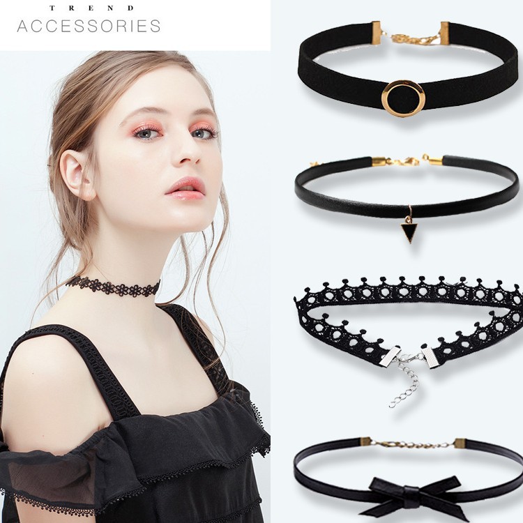 Korean version of tremolo with net red necklace collar choker female Korean version of clavicle chain lace clavicle chain in stock wholesale