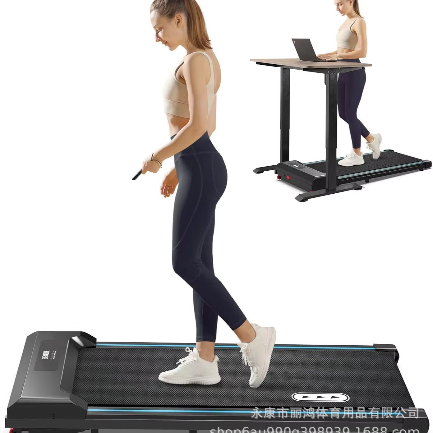 Cross-Border Flat Treadmill Household Small Mini Folding Silent Electric Indoor Simple Walking Machine Fitness Equipment