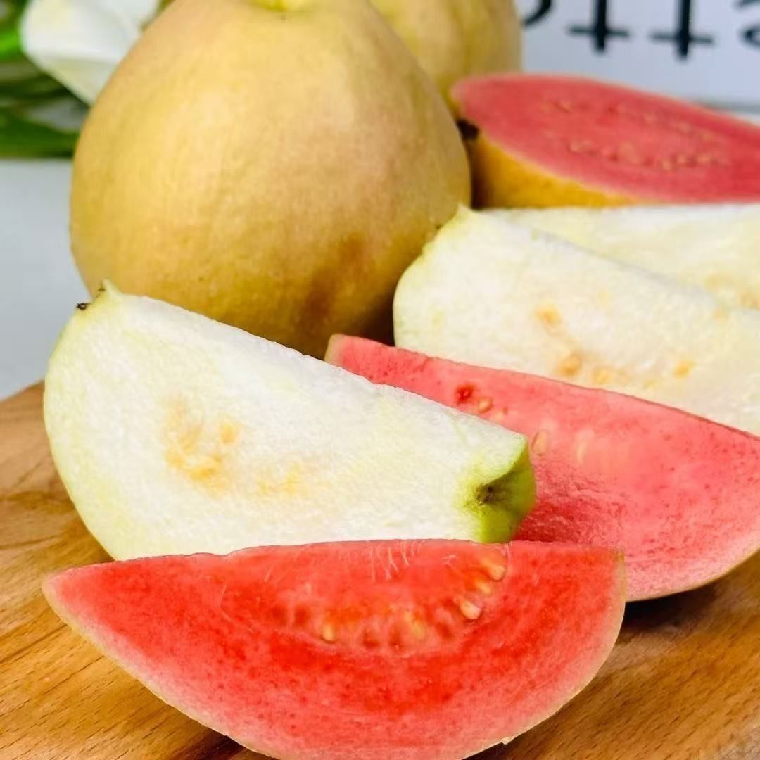 Fresh Guangxi Creamy Red and White Heart Guava, Soft, Glutinous, and Sweet, Seasonal Fresh Fruit, Whole Box Wholesale with Free Shipping