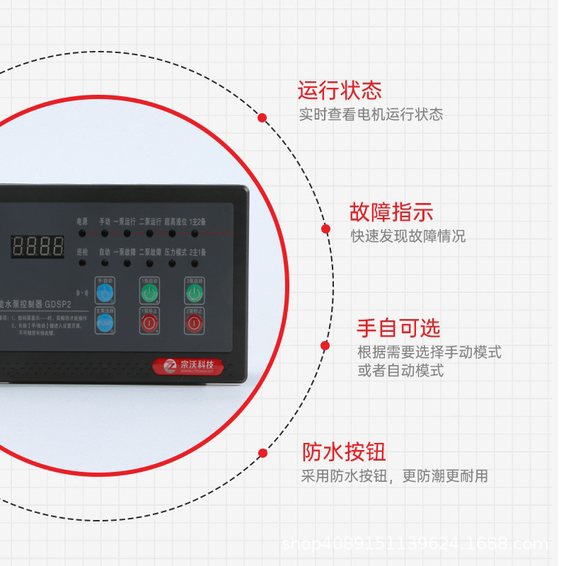 Zw-Gdsp2 Intelligent Digital Display Water Pump One Use One Standby Controller with 485 Communication Equipment