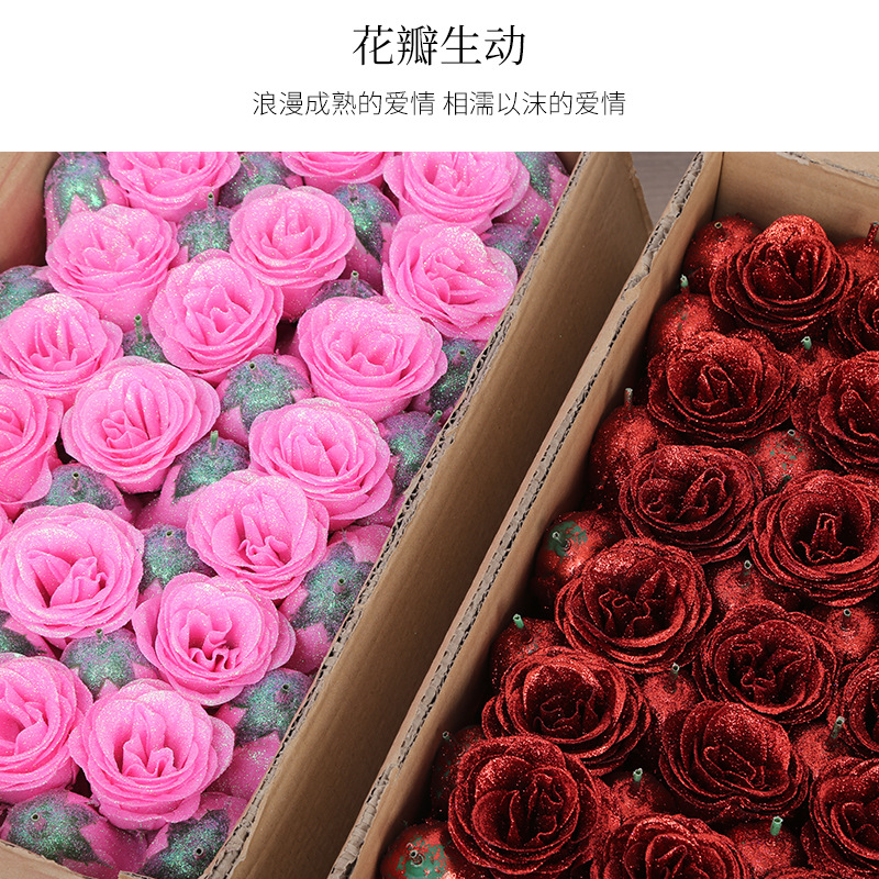 Bulk crystal rose foreign trade overseas wholesale simulation rose blue enchantress gold powder crystal rose head