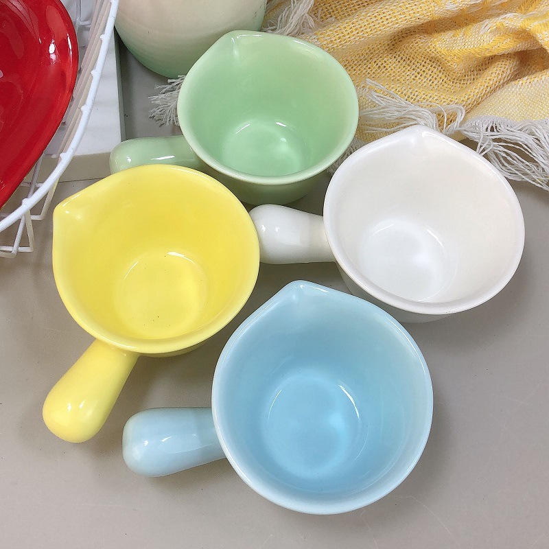 Ceramic Milk Jug with Handle and Spout for Home Use, Small Sauce Pitcher for Seasoning, Dipping Sauce, Pouring Sauce, Espresso Milk Jug, Ounce Cup