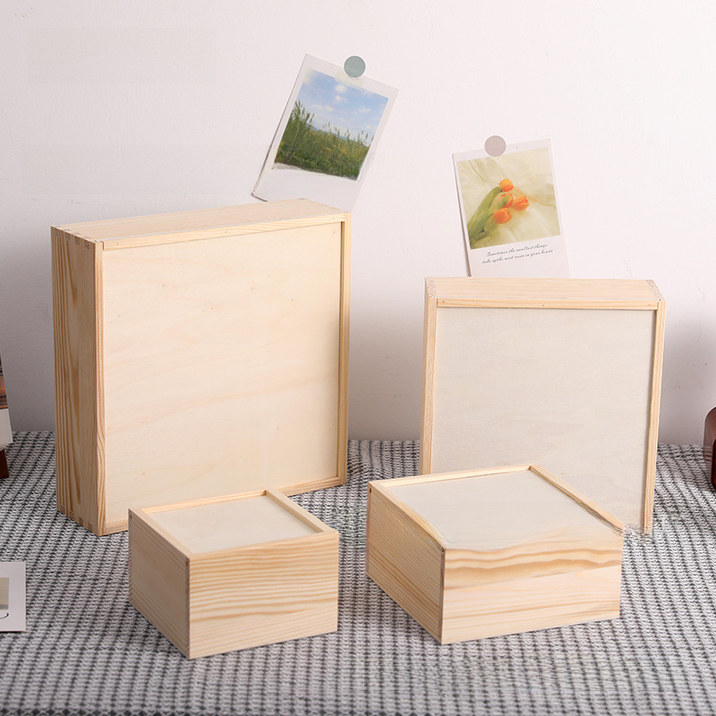 Pull Cover Bridesmaid Accompanying Gift Packaging Wooden Box Wedding Candy Eternal Flower Snacks Spring Festival Mid-Autumn Festival Universal