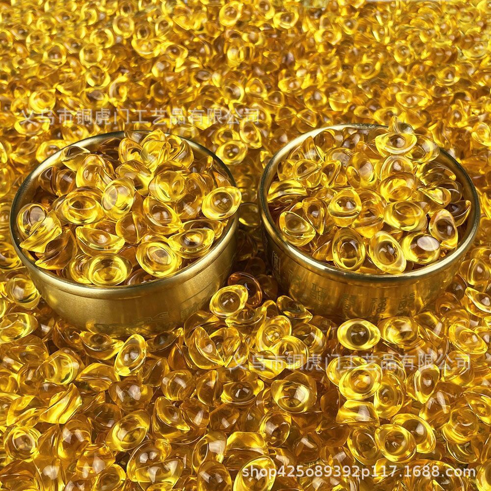 Crystal ingot ornaments wholesale golden small ingot home opening wedding gifts living room ornaments glass decorations