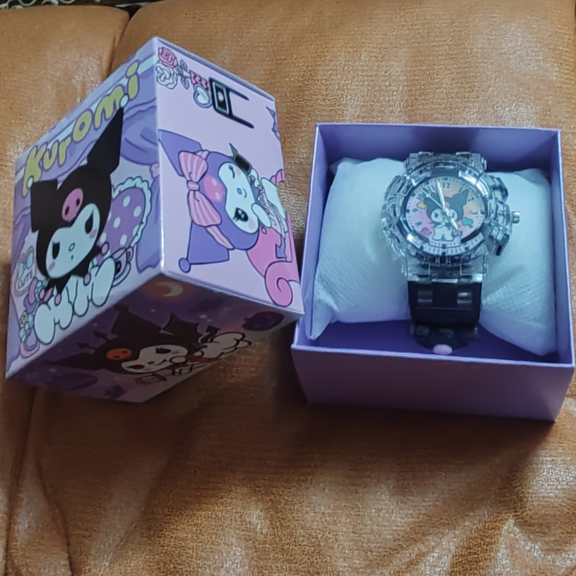 Sanrio Kuromi Children's Watch Toy Girl Primary and Secondary School Students Kindergarten Girls Luminous Cartoon Electronic Watch
