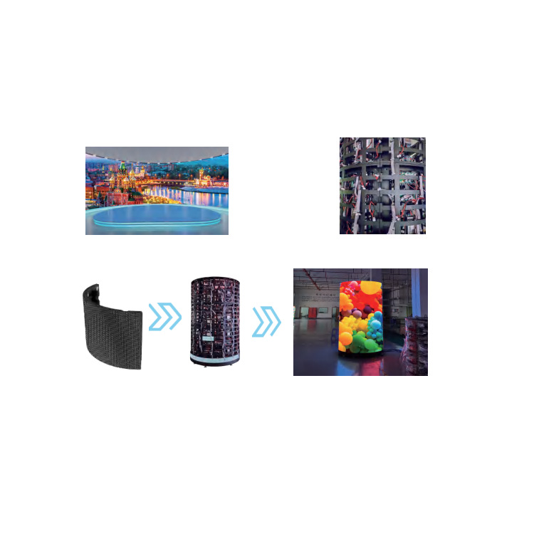 Flexible LED display soft module Hotel Mall LED arc screen LED creative cylindrical exhibition hall screen P5 New