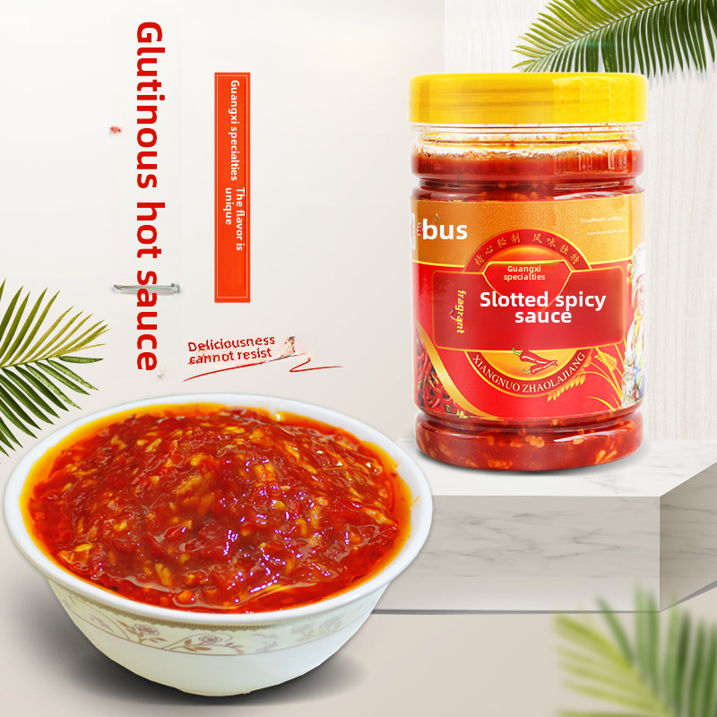 Collection of 500g Sauces: Double Hezao Spicy Sauce, Sour Plum Jam, Cold Dish Seasoning, Guangxi Barbecue Sauce, Condiment