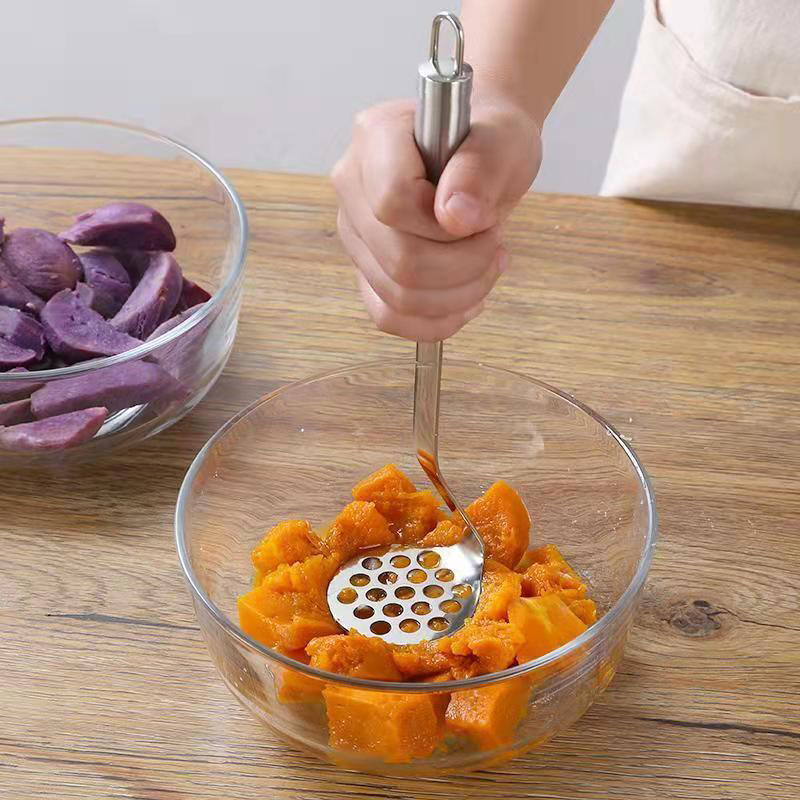 Stainless steel mash Press/mashed potatoes baby food supplement kitchen mash press purple sweet potato mash roller