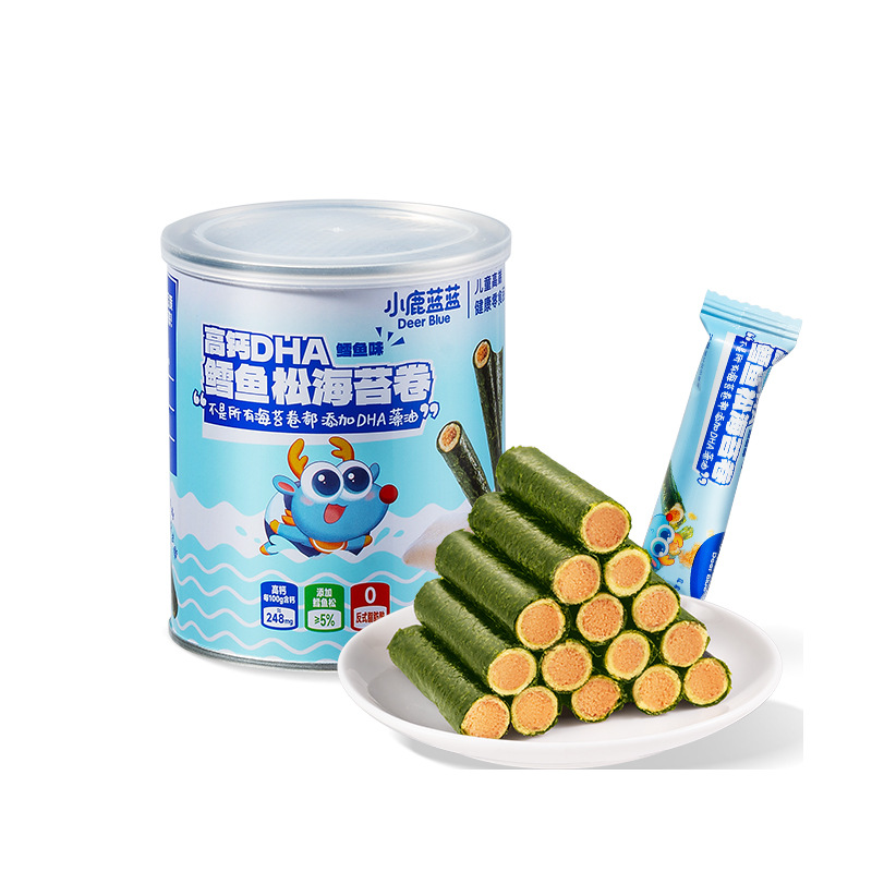 Fawn Blue Blue High Calcium DHA Cod Fish Pine Seaweed Roll Pork Flax No Flavor Children's Snack Brand