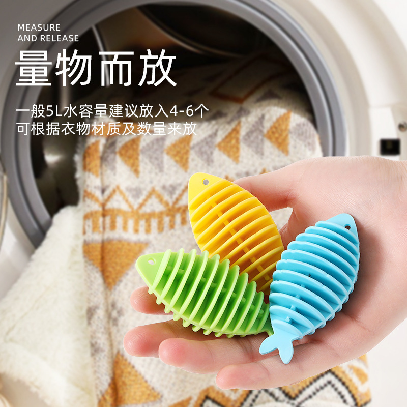 Anti-Tangle Laundry Ball Drum Washing Machine Sticky Hair Cleaning Ball Clothing Decontamination Hair Removal Soft Glue Small Fish Laundry Ball
