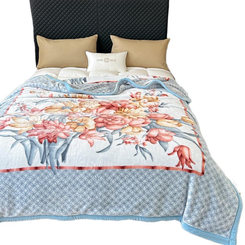 Class a Raschel Blanket Quilt Thickeneded Winter Coral Velvet Flannel Office Blanket Sofa Bedding