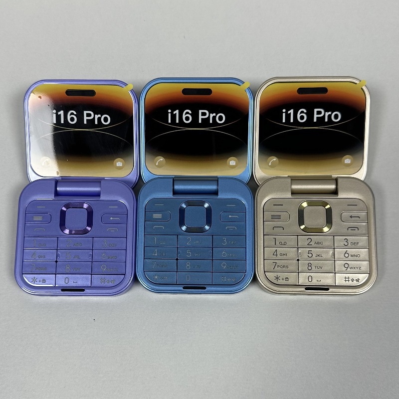 Mini Flip Phone Cross-border i16 pro Flip Phone Dual Card 2G Key Mini Foreign Trade Mobile Phone Wholesale