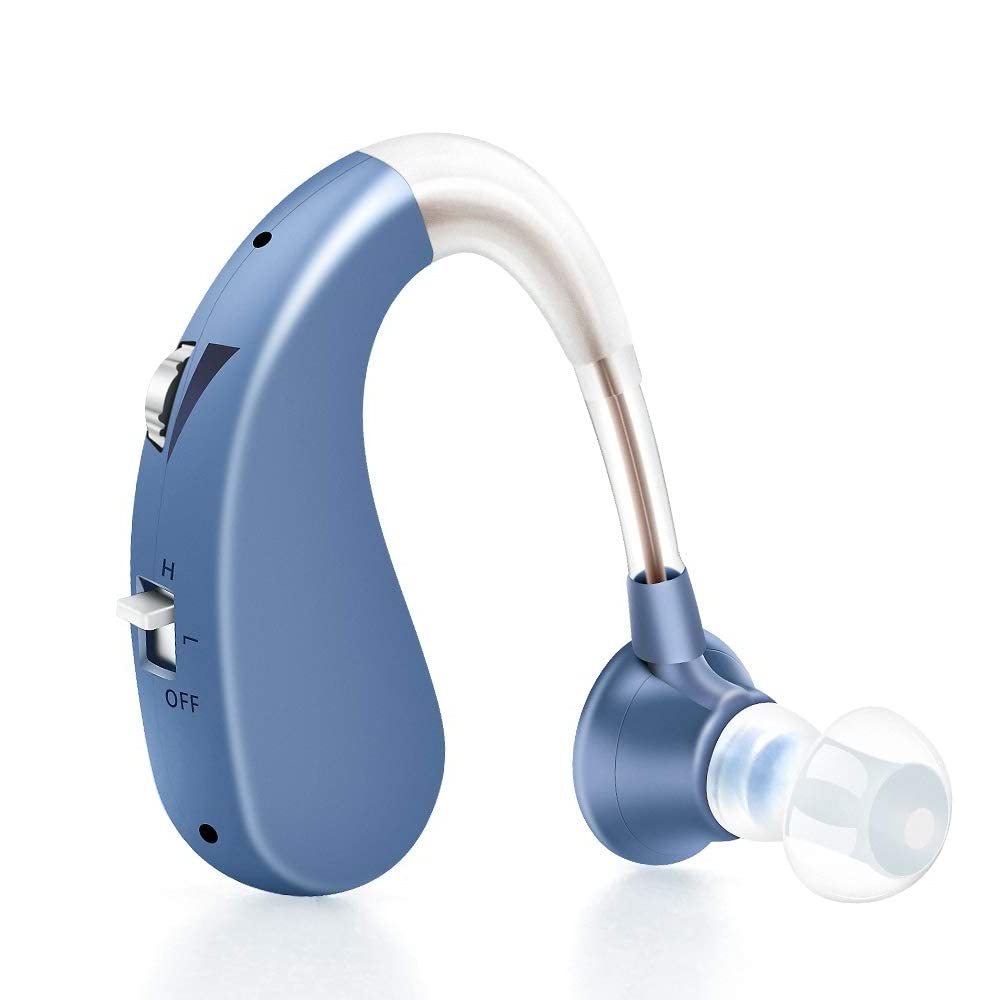 [Cost-effective] BTE hearing aid USB cable charging adjustable left and right universal sound collector English version