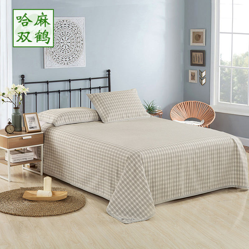 Hama Shuanghe Linen Cooling Mat Single/Double Bedroom Summer 2m Three-Piece Set Thickened Sheets