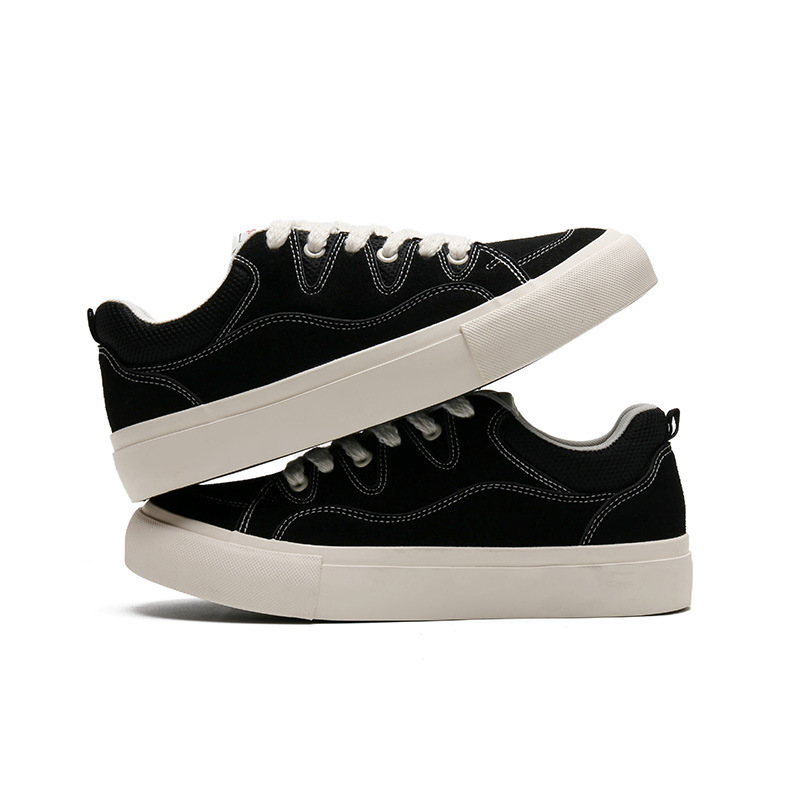 Vasibaen Men's Shoes Black Canvas Shoes National Fashion Brand Shoes 2024 New Spring and Autum Trendy Shoes Casual Sneakers