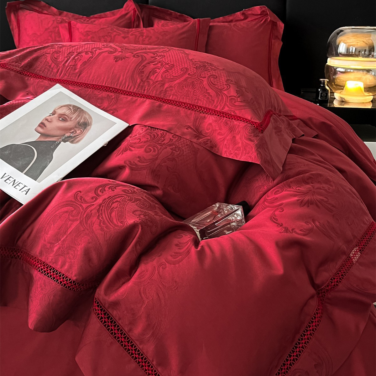 High-End 100-Count Wedding Four-Piece Set 2025 New Big Red Wedding Quilt Wedding Quilt Cover Wedding Bedding 4