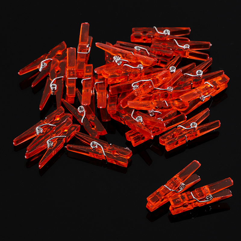 Plastic Clip Acrylic Clip Colorful Mini Photo Clip Transparent White Binding Clip Wholesale Christmas Decoration Light String Clip