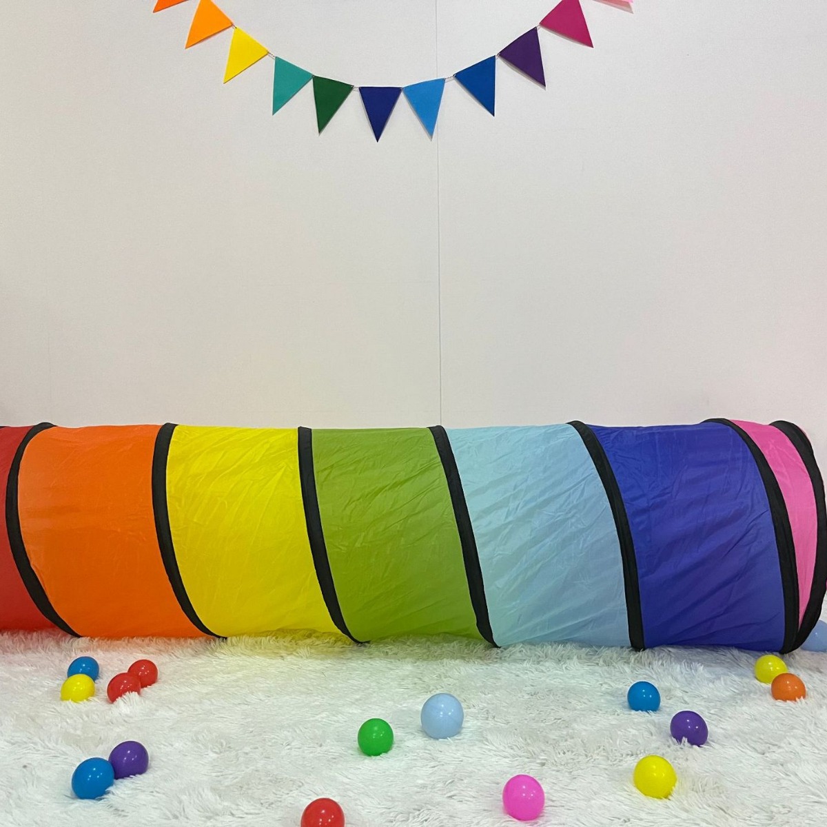 Children's Tent Sunshine Rainbow Kidsren's Drilling Tunnel Infant Baby Crawling Channel Portable Foldableable Tent