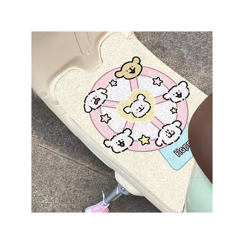 Cute Cartoon Electric Car Foot Pads, Pedal Anti-Scratch and Anti-Scratch Wire Ring Foot Pads, Universal Car Decorative and Stain-Resistant Foot Pads