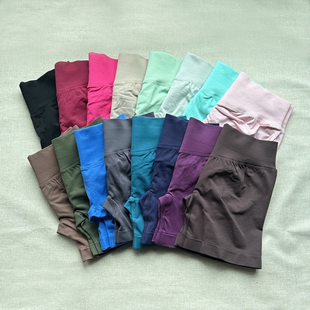 Cross-Border 28-Color Yoga Pants Aliexpress Hot Selling Seamless Sports Shorts Df Yoga Shorts Fitness Pants Wholesale