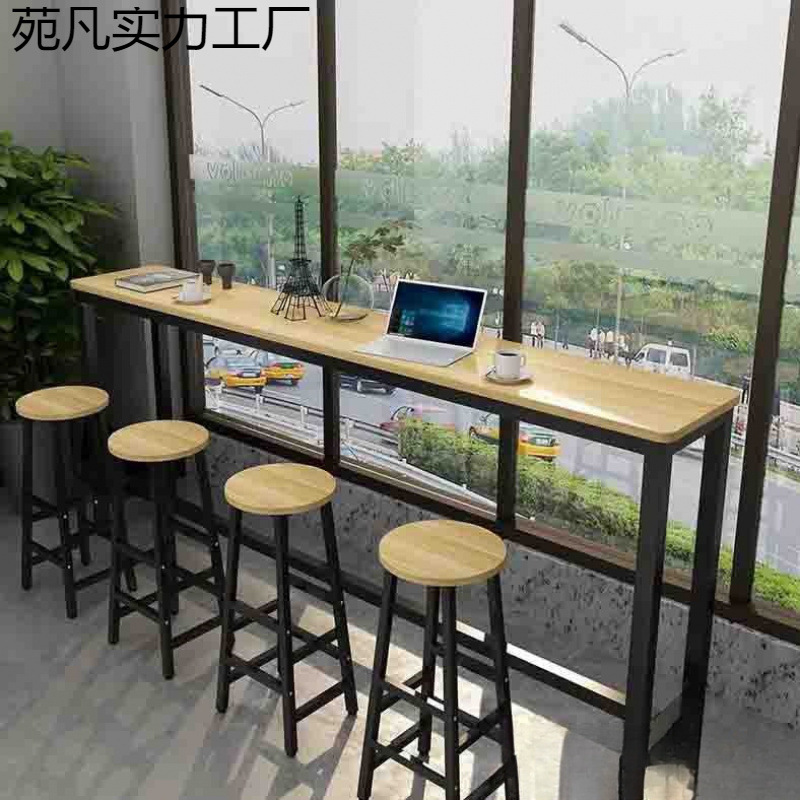 Домашний узкий прямоугольный простой стол, комплект стол и стулья для чайной, высокий стол с закругленными углами, длинный стол