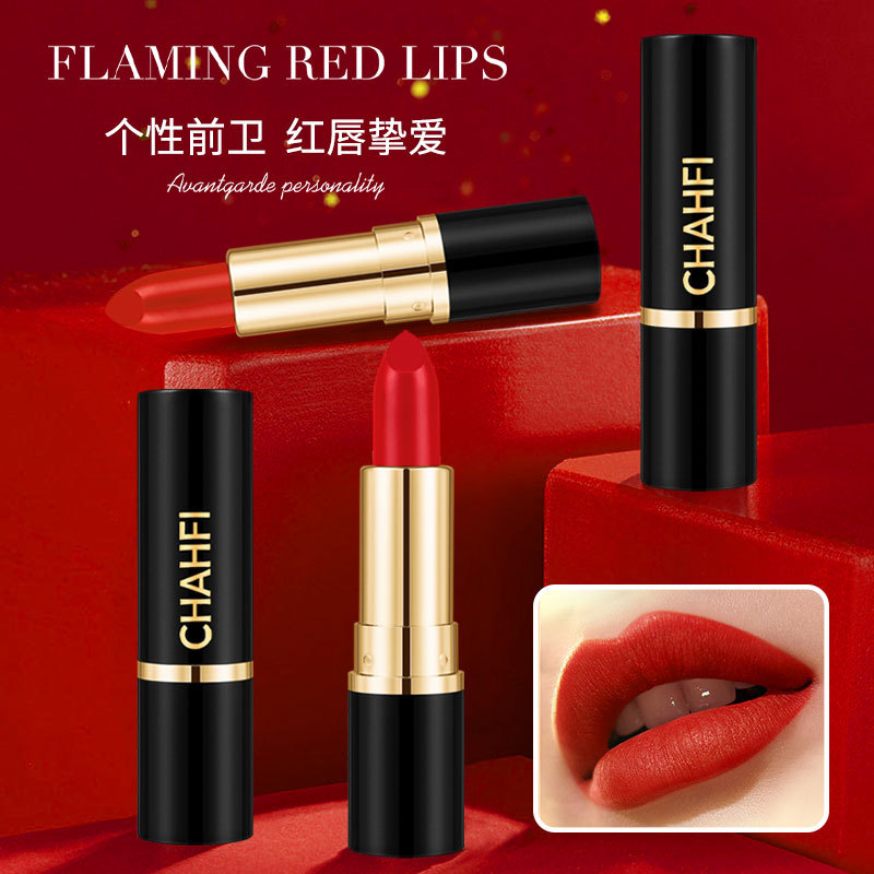 Tiktok popular moisturizing lipstick matte matte moisturizing lipstick waterproof not easy to touch Cup lipstick Cheap student makeup