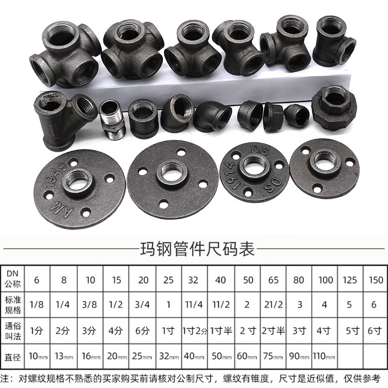Vintage cast iron 1/2 flange piece 3/4 flange plate Wall loft fixing plate DN20 water pipe rack flange base
