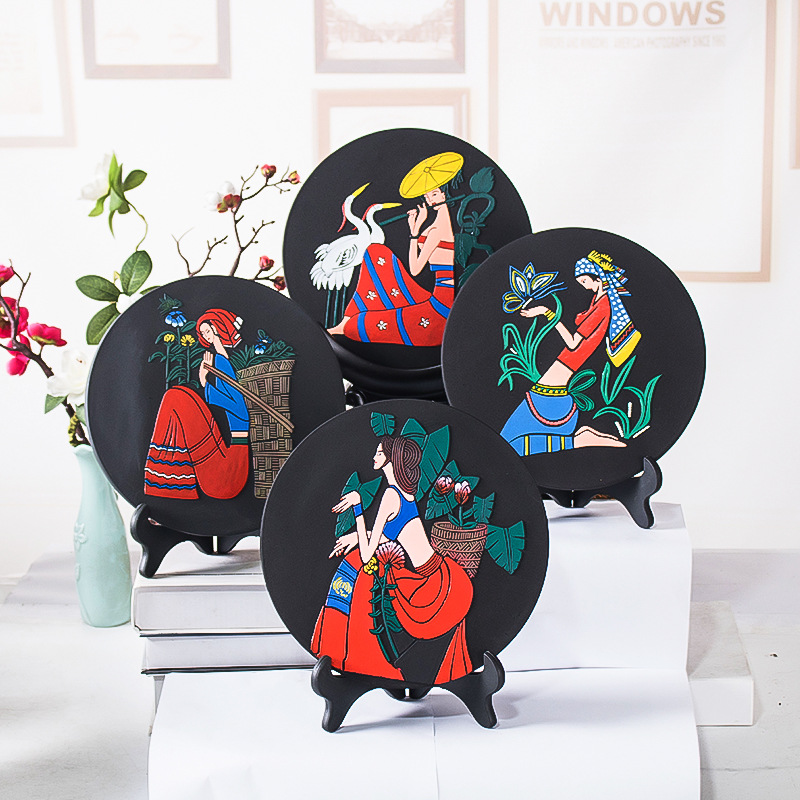 Creative Ornaments, Carbon Carving Crafts, Chinese Style Ethnic Style Girls' New House Decorations, Retro Home Furnishings