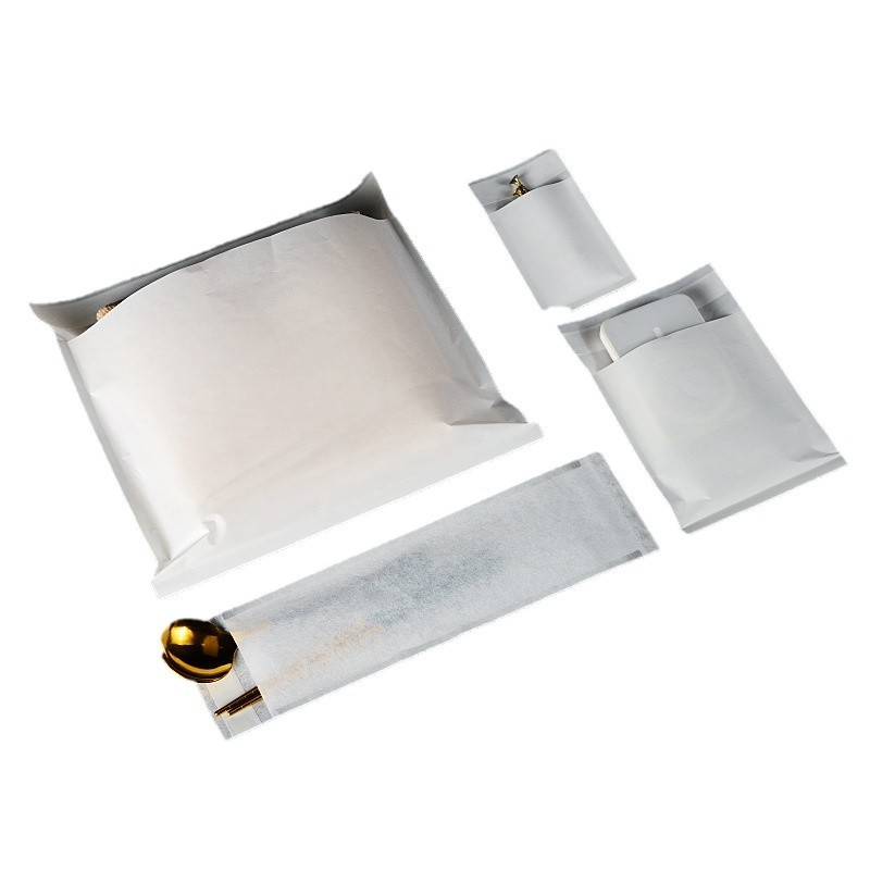 in stock Eco-friendly Degradable Gracin Paper Bag Accessories Stationery Clothing Packaging Bag Self-adhesive Translucent Wax Paper Bag