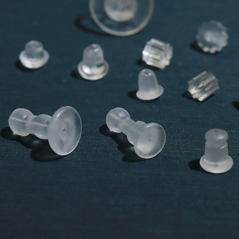 Resin transparent ear plug anti-drop ear forced octagonal side suction cup cylindrical plum-shaped non-allergic earring plug wholesale