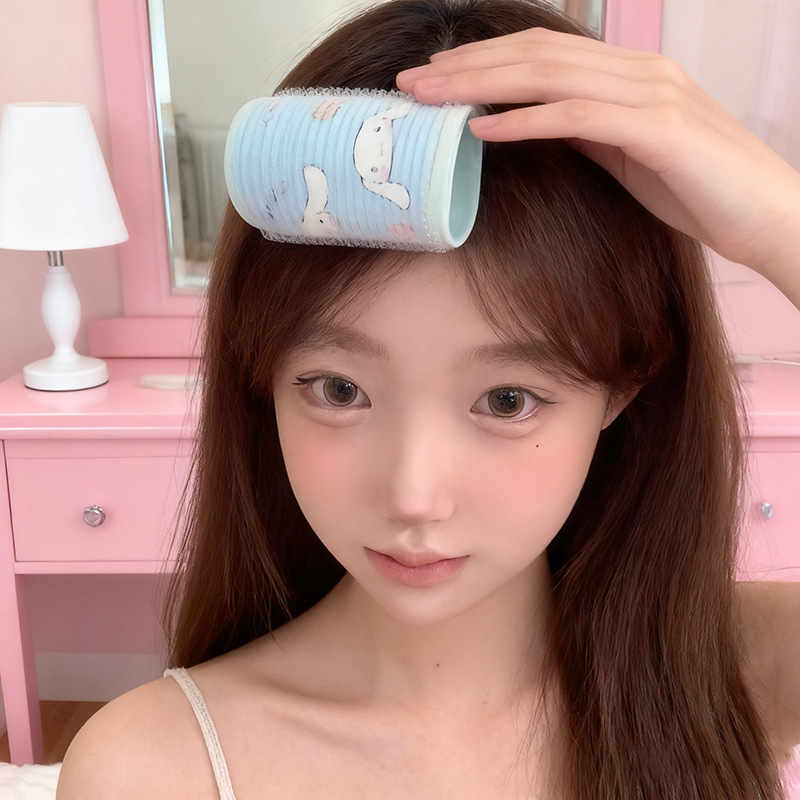 Cartoon Curling Tool for Girls, No-Heat Air Bangs Curling Iron, Does Not Damage Hair, Forehead Hair Styling, Volumizing Clip