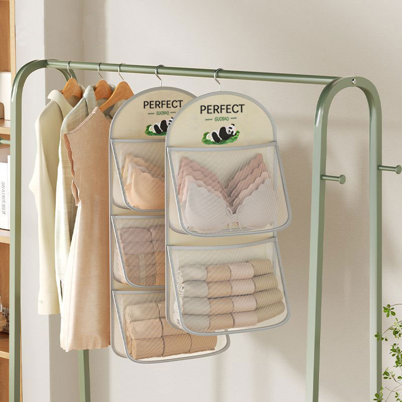 [Yiwu Warehouse] Socks and Underwear Panda Storage Bag Dormitory Wardrobe Underwear Hanging Bag Hanging Organizing Storage Bag