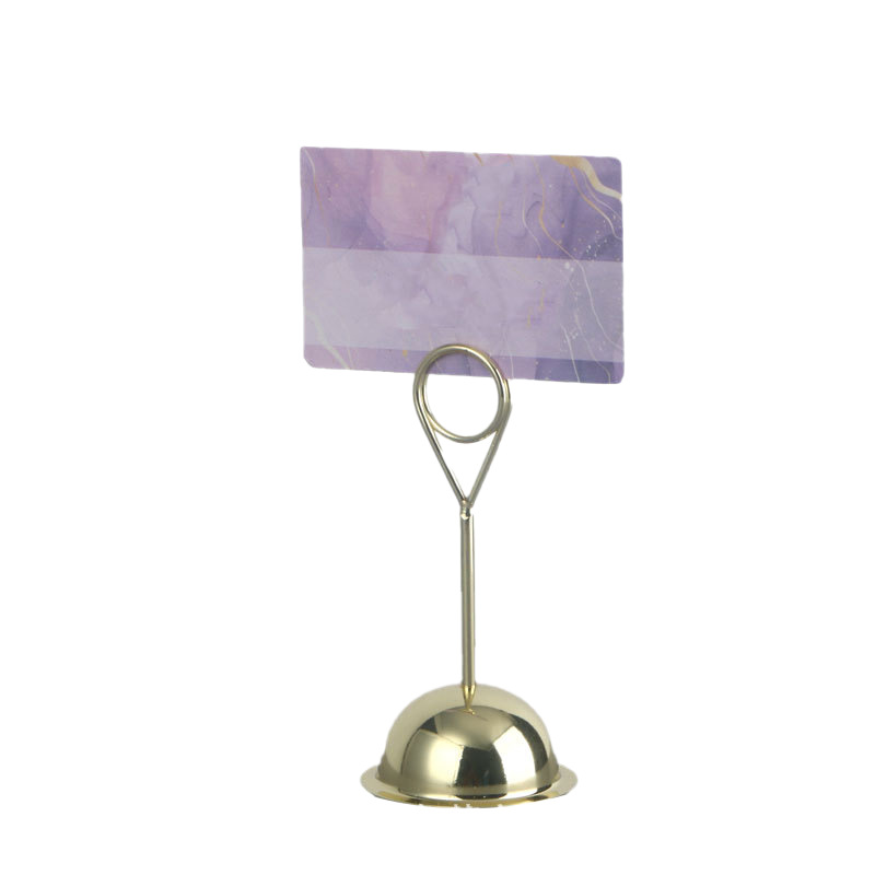 Cross-Border Wedding Stainless Steel Table Card Menu Table Card Hotel Restaurant Tabletop Vertical Seat Clip Banquet Sign-In Table Number