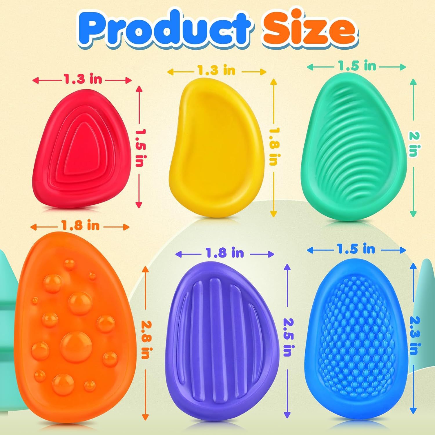 Cross-border New Fidget Toys Children's Sensory Stone Children's Decompression Toy Soft Silicone Texture Worry Stone