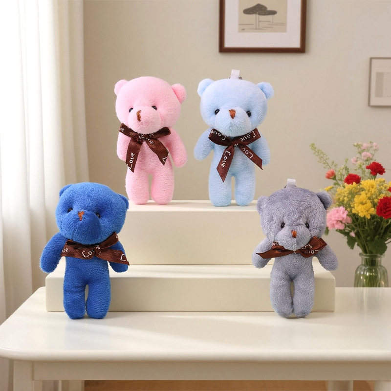 Teddy conjoined bear doll bear pendant bag key chain pendant accessory gift doll plush pendant wholesale
