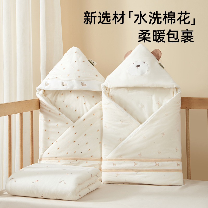 Мягкое хлопковое одеяло для новорожденных, утолщенное, подходит для всех сезонов