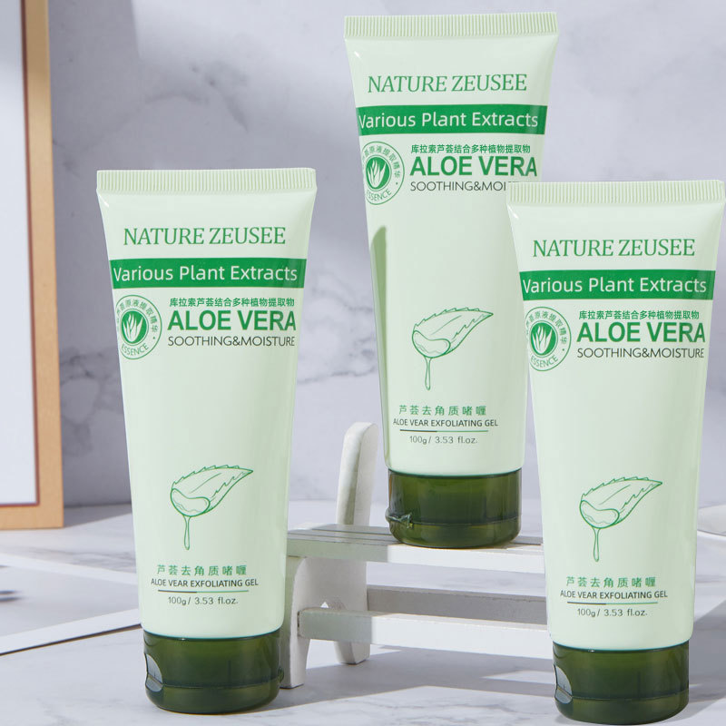 Aloe Exfoliating Rubbing Cream Gel Facial Cleansing Pore Women and Men Students Factory Wholesale