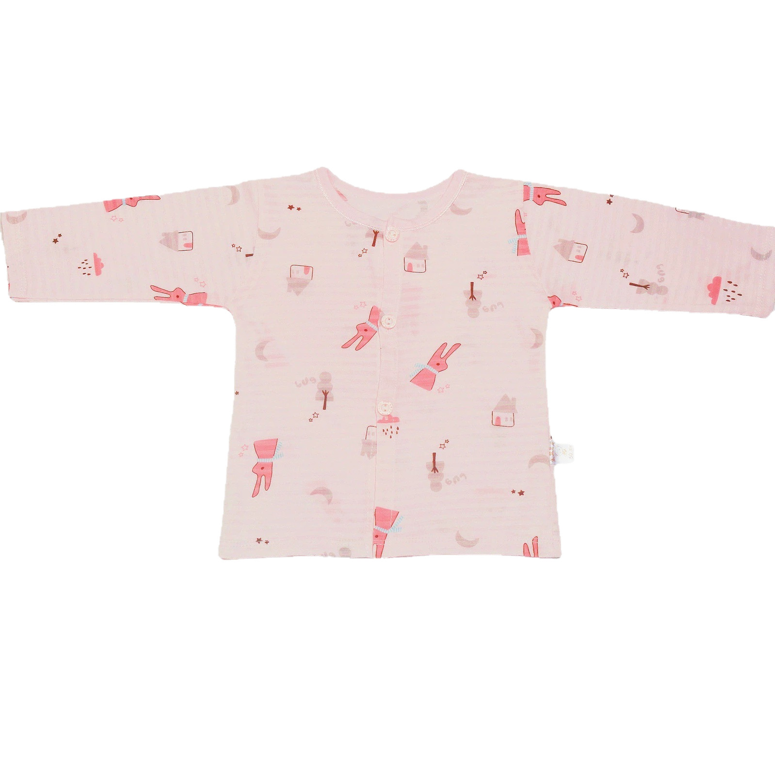 Children's Summer Ice Cool Cotton Thin Ice Cool Air-conditioning Clothes for Boys and Girls Baby Home Long-sleeved Open Chest Top