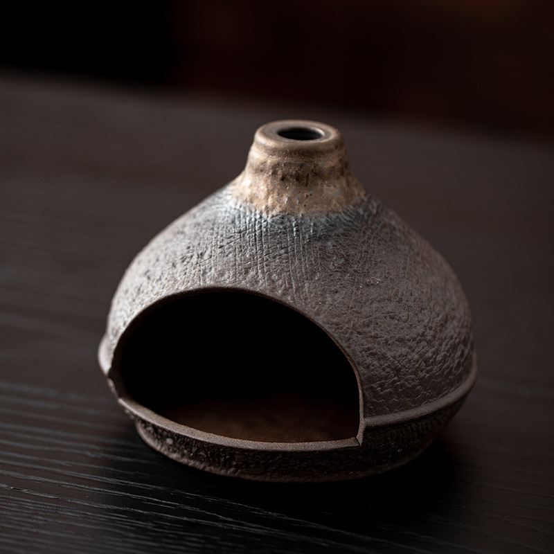 日照金山熏香壁炉圣木鼠尾草薰衣草燃烧炉陶瓷香薰炉茶道香炉摆件