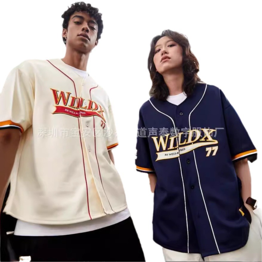 Cross-border Plus Size Short-sleeved Baseball Shirt Uniform T-shirt Customized American-style Sublimation Softball Baseball Sweatshirt Customized