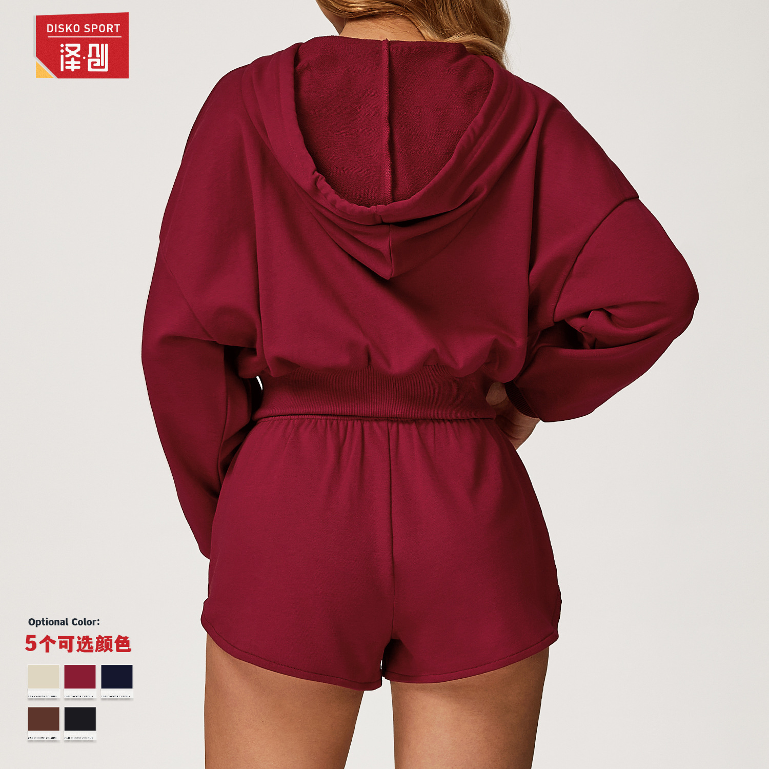 New Autumn and Winter Hooded Sweatshirt Zipper Windproof Warm Versatile Casual Sweatshirt Women's Outdoor Running Sportswear 2044