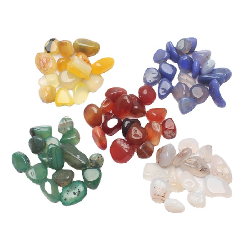 Natural Agate Gravel, Colorful Rain Flower Stone, Fish Tank Landscaping, Bottom Pebble Ornaments, Hydroponic Potted Agate Raw Stone