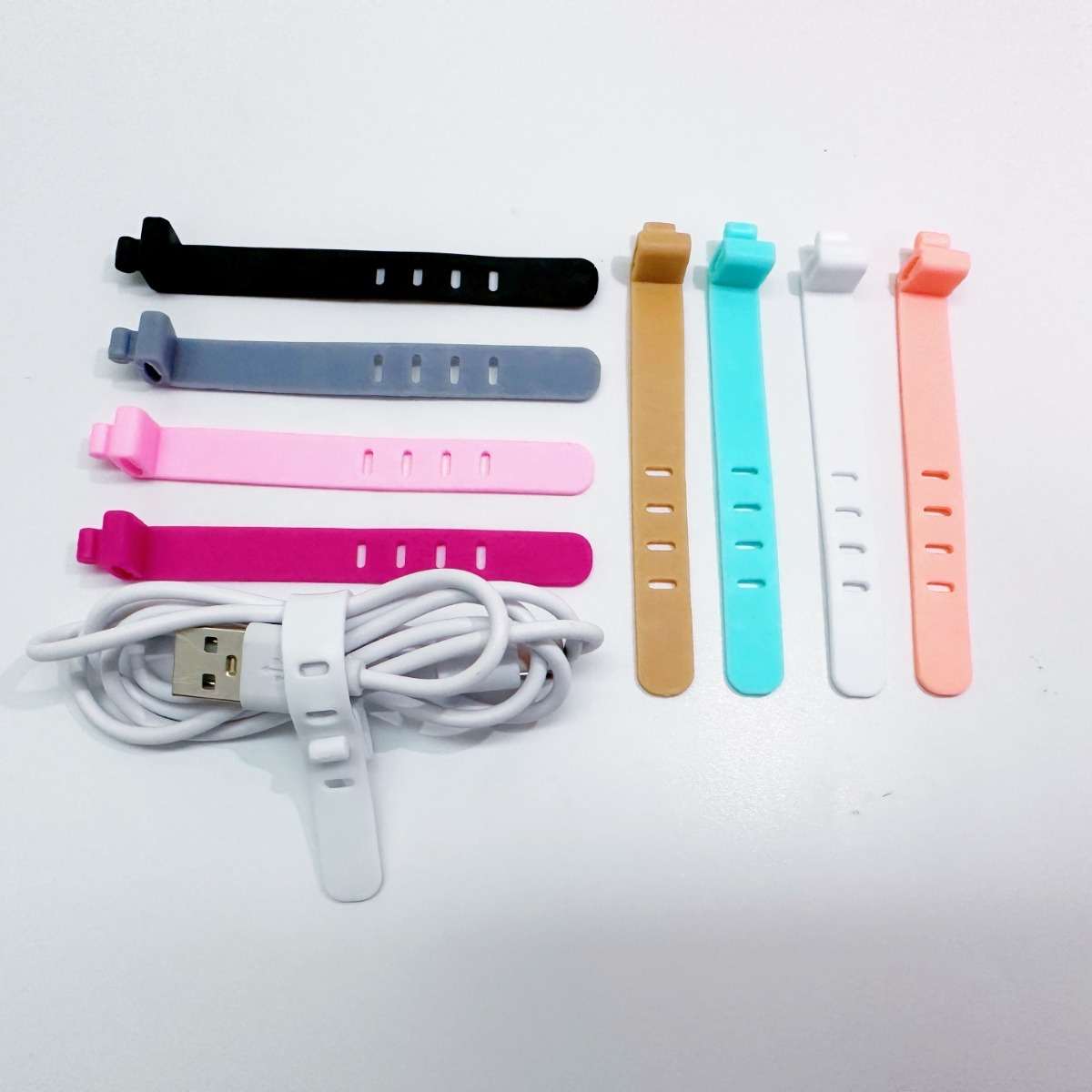 95mm silicone strap earphone cable organizer cable tie desktop convenient cable tie charging cable Winder