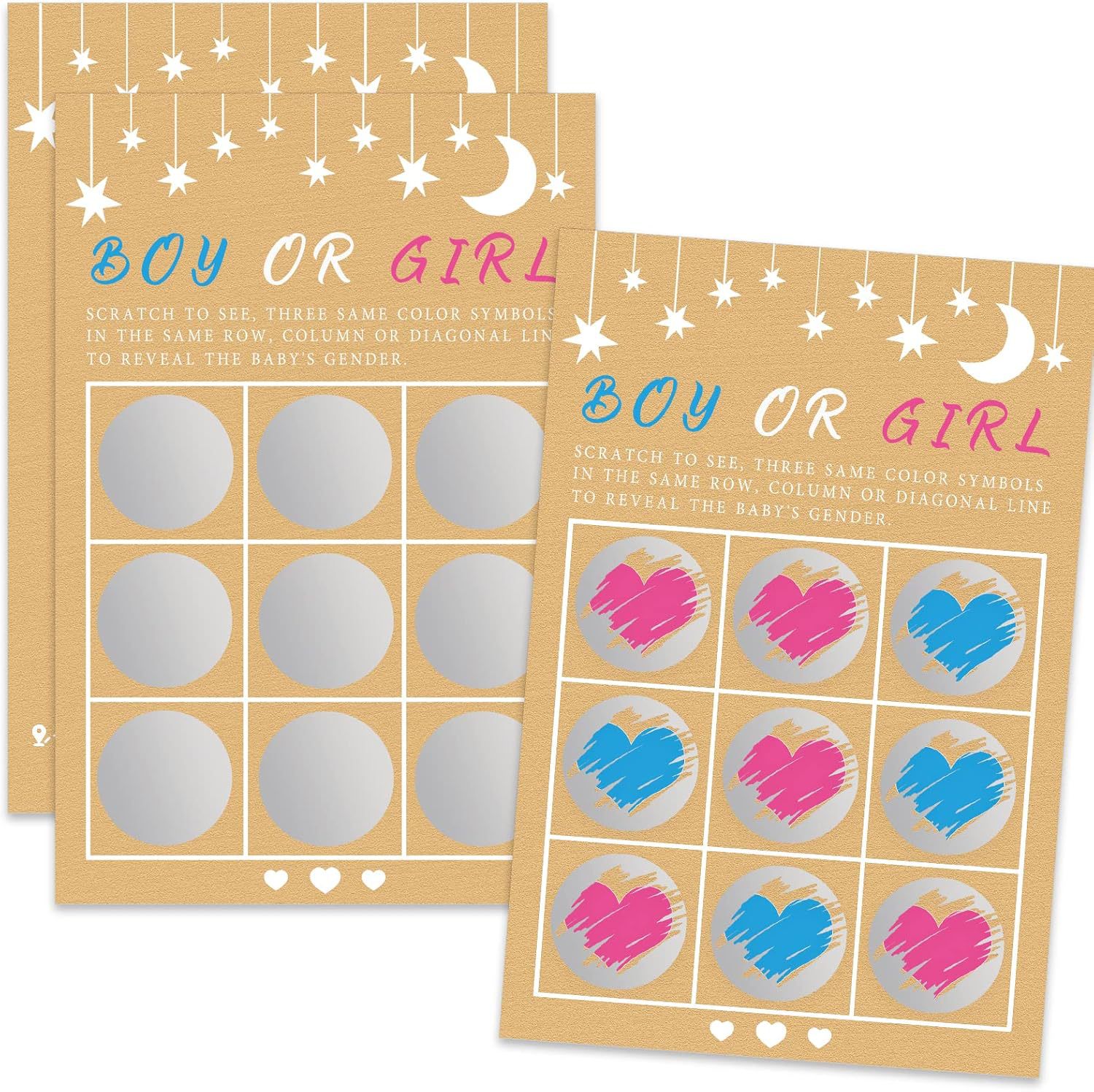 Its a Girl Gender Reveal Gender Guess Girl Guess Boy Scratch Card Family Friend Shower Game Card