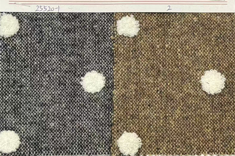 Shaoxing Fabric, Woolen Fabric, Steel Flower Nylon Embroidered Woolen Fabric, Autumn and Winter Clothing Fabric