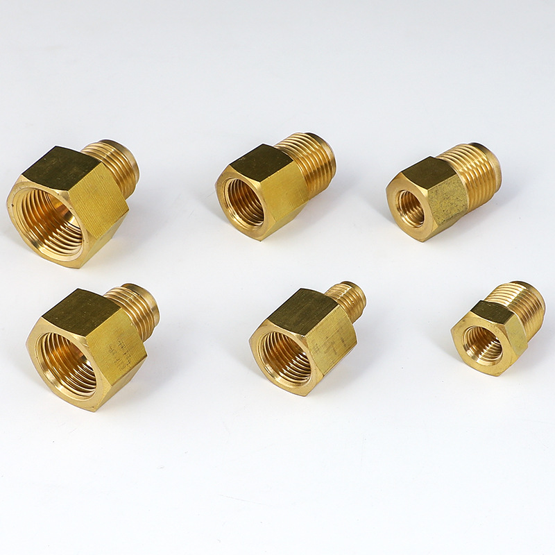 Supply brass joint air conditioner inner and outer wire adapter copper wire internal thread copper variable diameter adapter
