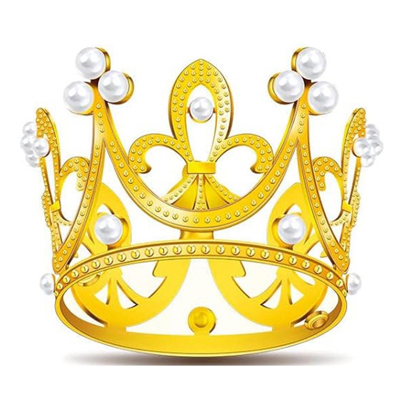 Алюминиевая корона для детей, круглое украшение для торта, аксессуары для выпечки, подарок на день рождения, жемчужная маленькая диадема